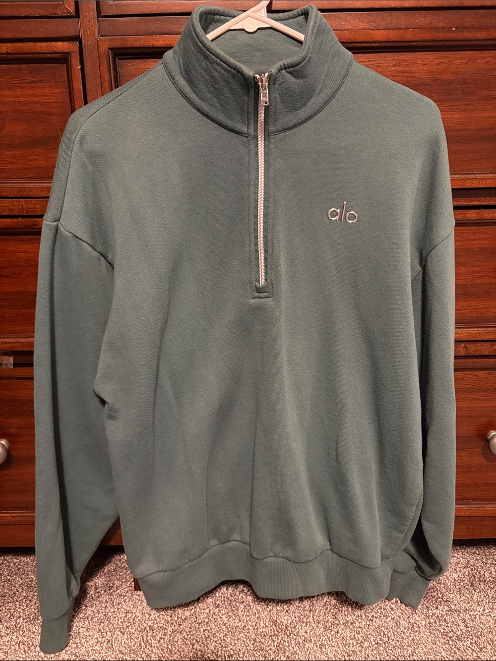 ALO Yoga Green Half-Zip Pullover Sweatshirt